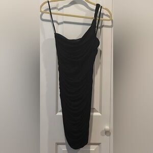 NWT: BCBGMAXAZRIA DRAPED ONE SHOULDER DRESS, SZ: M